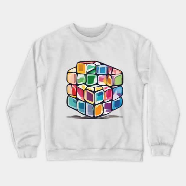 Rubic Cube Pastel shades Shadow Silhouette Anime Style Collection No. 376 Crewneck Sweatshirt by cornelliusy